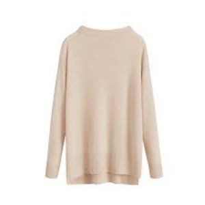 Cuyana Single-Origin Cashmere Funnel Neck Sweater - Ecru - L/XL